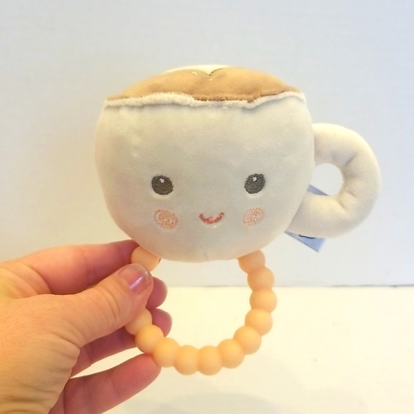 Mary Meyer Latte Plush Teether Rattle – Soft & Soothing Baby Toy - Picture 2 of 7